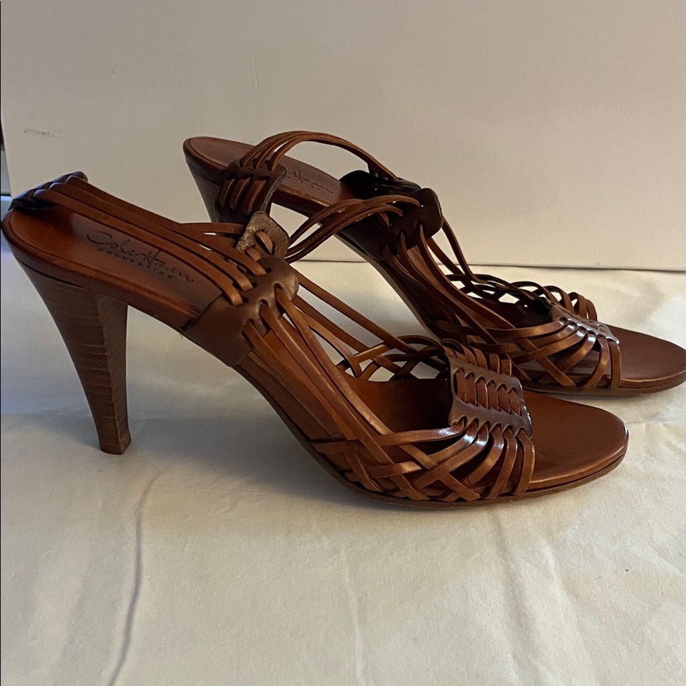 Cole Haan Tan Leather Strappy Sandals